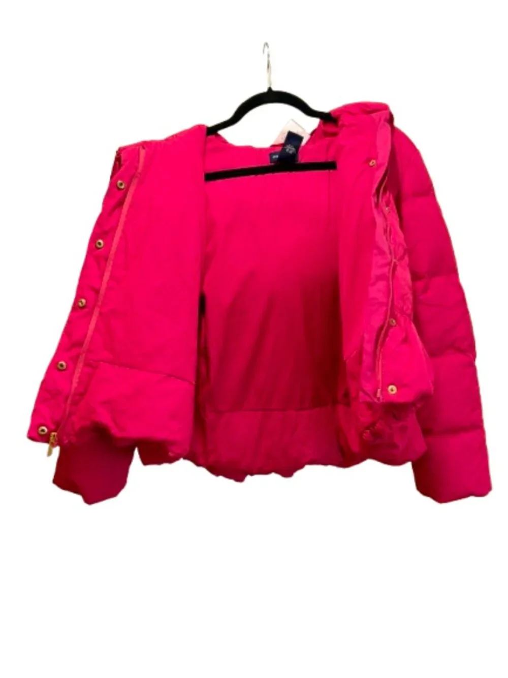 RALPH LAUREN Girls Peplum Down Puffer Down Jacket Coat Hot Pink XL (16) NWT